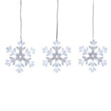 Noël en métal Blanc Chaîne de Flocon de neige Fée Lumières 16 x DEL Blanc Secteur 5 m